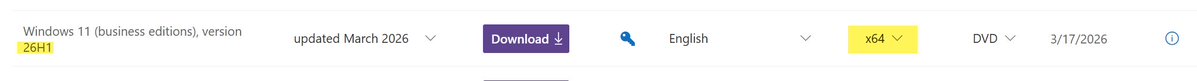 richardhicks's tweet image. I see there's an x64 version of #Windows 11 26H1 in my Visual Studio downloads. I thought this was supposed to be an ARM-only version? Thoughts, anyone?