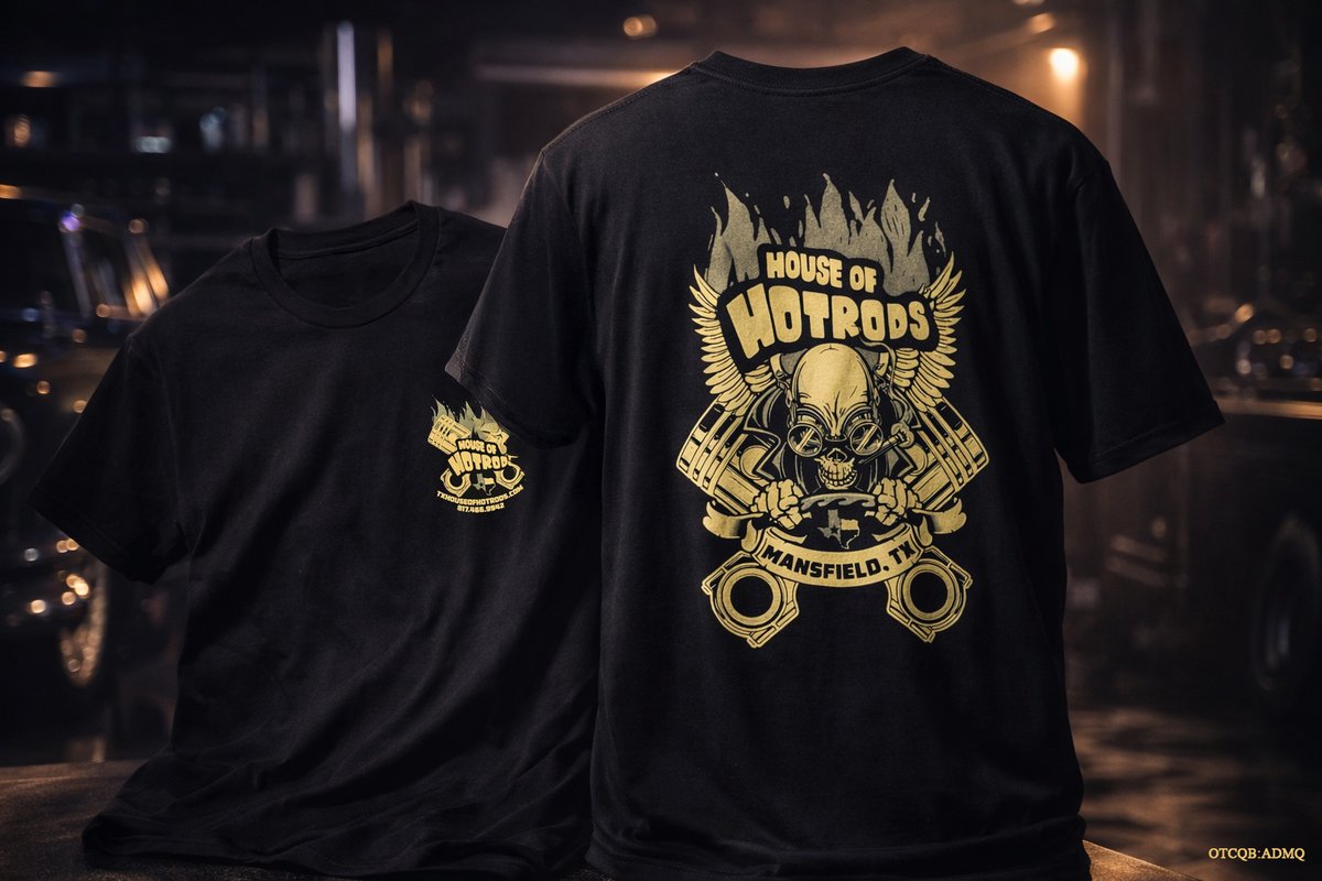 AdmqEndeavors's tweet image. ADMQ | FW Promo produced a branded printed tee for House of Hotrods &amp;amp; Classics, built to reflect the company’s custom automotive identity.
$ADMQ #FWPromo #CustomApparel