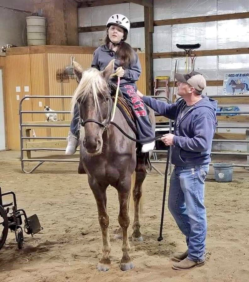 You can see her wheelchair on the left and her freedom she is sitting on. 

I’m just a regular guy, no fame, no political clout, no deep pockets. I work every day with kids and veterans using equine-assisted therapy. I pour my own money, time, and heart into this program because