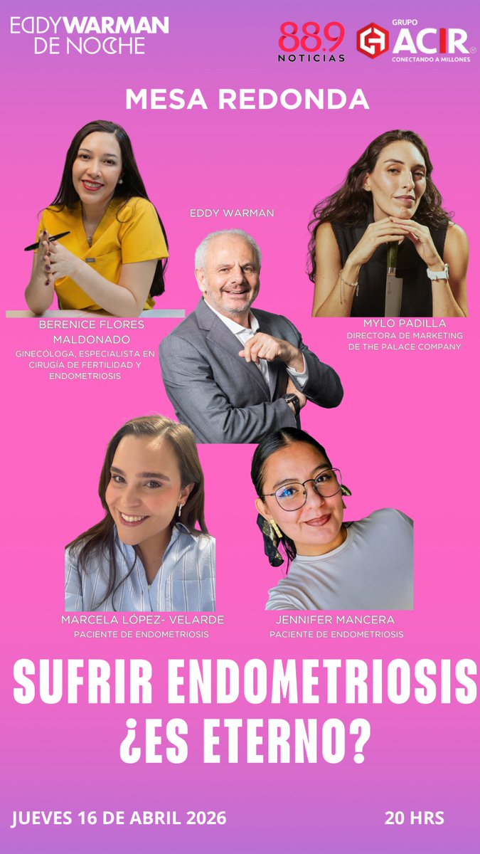 889Noticias's tweet image. En México, una de cada 10 mujeres en edad reproductiva padece #Endometriosis.

No te pierdas el programa de hoy de @EddyWarman, quien en mesa redonda hablará con expertas y pacientes del tema.

Escúchalo en línea, por bit.ly/889NoticiasFM o a través de #iHeartRadio.

#DFT