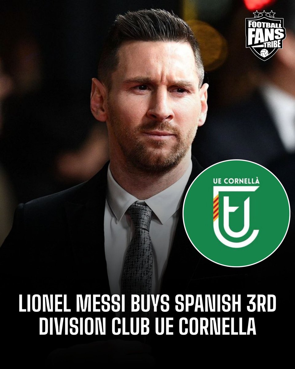 FansTribeHQ's tweet image. Lionel Messi has bought and secured 100% ownership of Spanish 3rd division club UE Cornellà in Catalunya ✍🏼

#messi #uecornella #spain