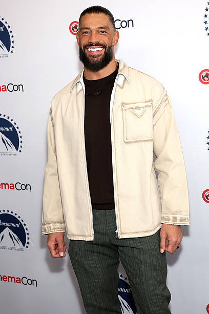 original_tribal's tweet image. Actors and Roman Reigns and Cody Rhodes promote the upcoming film "#StreetFighter" at a Paramount Pictures presentation at the Dolby Colosseum at Caesars Palace during CinemaCon, the official Cinema United conference, 

April 16, 2026 in Nevada

#CinemaCon