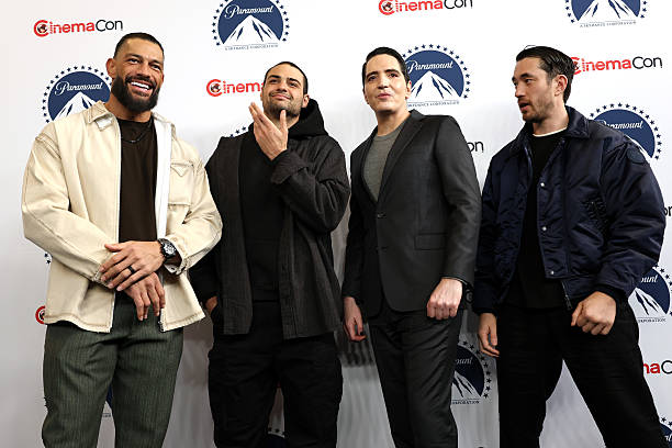 original_tribal's tweet image. Actors and Roman Reigns and Cody Rhodes promote the upcoming film "#StreetFighter" at a Paramount Pictures presentation at the Dolby Colosseum at Caesars Palace during CinemaCon, the official Cinema United conference, 

April 16, 2026 in Nevada

#CinemaCon