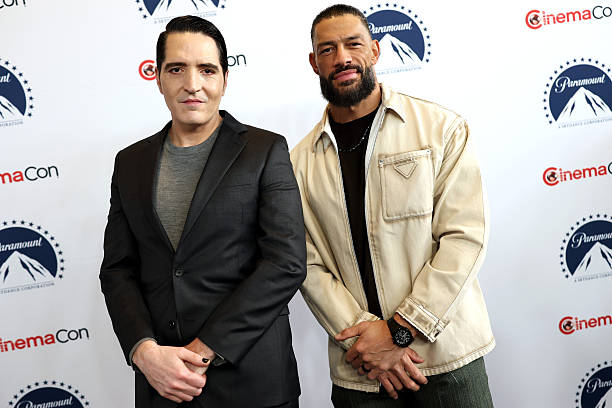 original_tribal's tweet image. Actors and Roman Reigns and Cody Rhodes promote the upcoming film "#StreetFighter" at a Paramount Pictures presentation at the Dolby Colosseum at Caesars Palace during CinemaCon, the official Cinema United conference, 

April 16, 2026 in Nevada

#CinemaCon