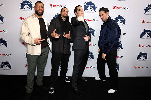 original_tribal's tweet image. Actors and Roman Reigns and Cody Rhodes promote the upcoming film "#StreetFighter" at a Paramount Pictures presentation at the Dolby Colosseum at Caesars Palace during CinemaCon, the official Cinema United conference, 

April 16, 2026 in Nevada

#CinemaCon