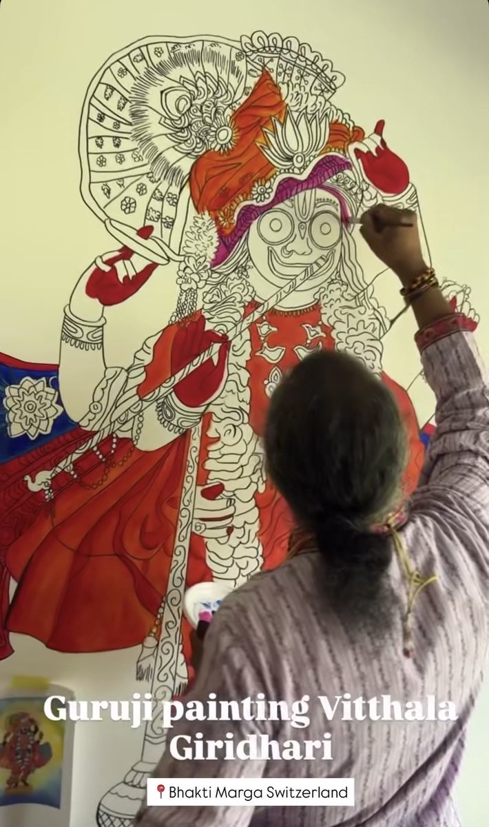 Guruj painting Vitthala Giridhari in Bhakti Marga Switzerland❤️
