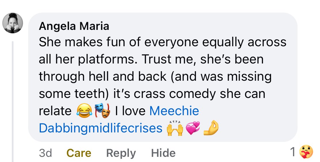 meechie69rocks's tweet image. I understand that comedy can be subjective and I do push the buttons on what I make fun of, but I think I do it equally on myself as I do others. Recently on a video I got a comment saying I was a rude bully and here came my sister with this reply. !! #Family #comedy #Viral #fyp