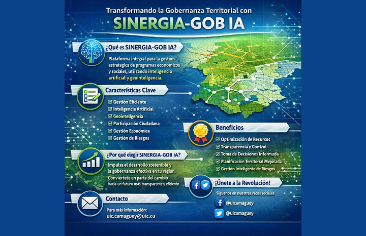 El ecosistema digital SINERGIA-GOB IA, implementado en su línea base en  el Gobierno Provincial, deviene en un Sistema Inteligente de Gestión  Estratégica y Gobernanza Territorial para el Programa Económico y  Social.