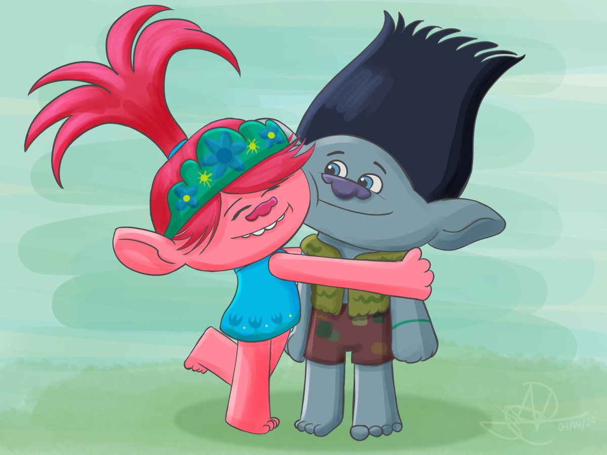 artdenrap's tweet photo. A #broppy fanart because I'm missing them:'D

#trollsfanart #trolls #poppy #branch https://t.co/JUjJD3I7yo
