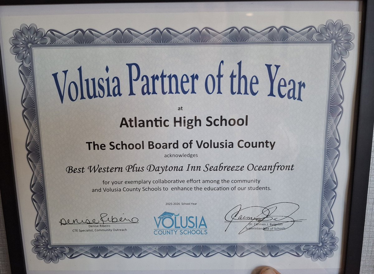 PrmHotels's tweet image. PRM Hotels celebrates Best Western Plus Daytona Inn Seabreeze being named Volusia Partner of the Year - our commitment to community goes beyond great hospitality
#PRMHotels #DaytonaBeach #CommunityPartner