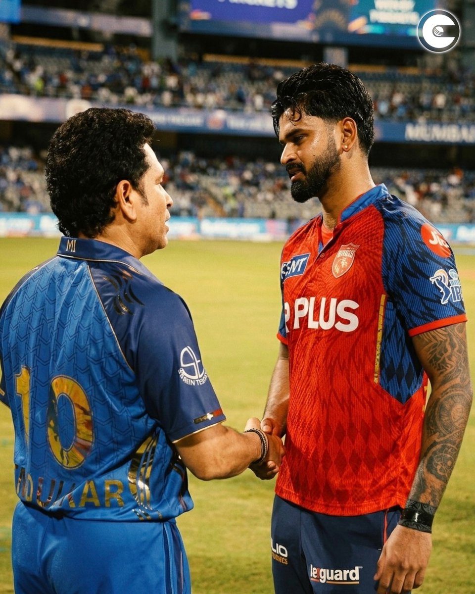 circleofcricket's tweet image. Two of Mumbai's finest. The legacy continues. 🤝

#IPL2026 #MIvPBKS #SachinTendulkar #ShreyasIyer #MI #PBKS