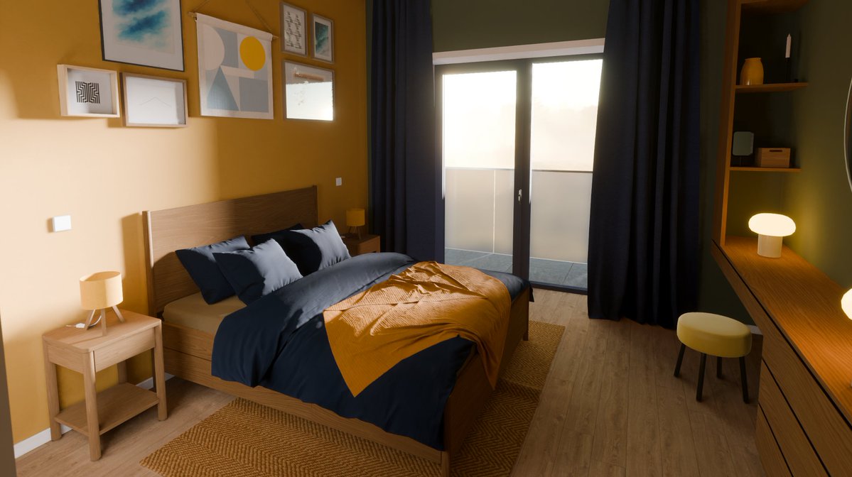 Passer1dae's tweet image. Testing WSGI in a new interior with strong sunlight + skylight + emissive lamps:

1. Final frame with GI
2. GI-only debug visualization
3. Direct lighting only (no GI)

The scene is "Bedroom Interior" (u3d.as/3M3Z) by @MsMarvDes

#gamedev #indiedev #unity3d