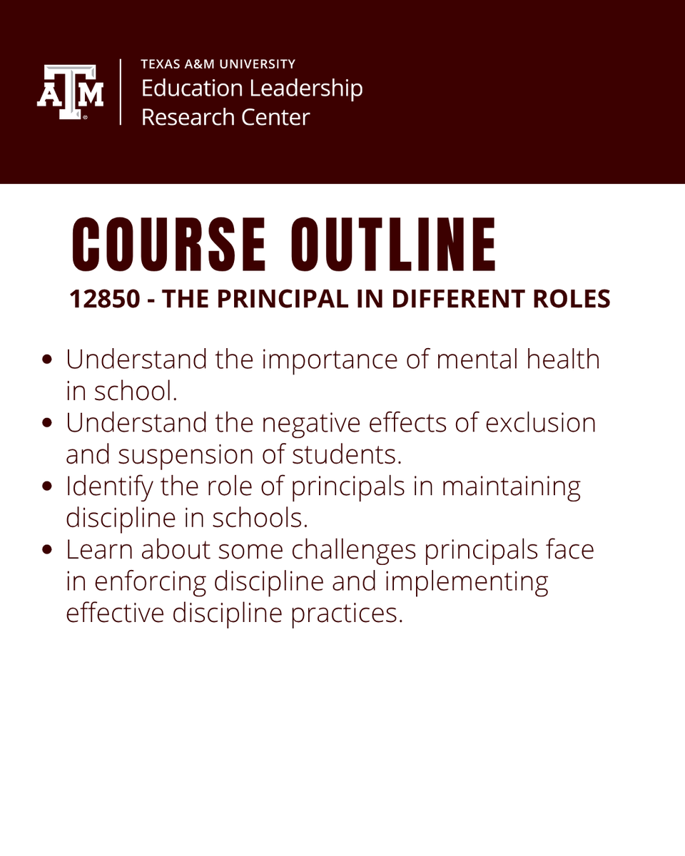 ElrcTamu's tweet image. Join our FREE Virtual Professional Development Micro-Credentialing courses designed to support the growth and development of teachers and earn CPU/CPE credits! Learn more: texasampv.destinyone.moderncampus.net/search/publicC…
#ProfessionalDevelopment #EducationalLeadership
#ELRC #CRDLLA #MOOPIL