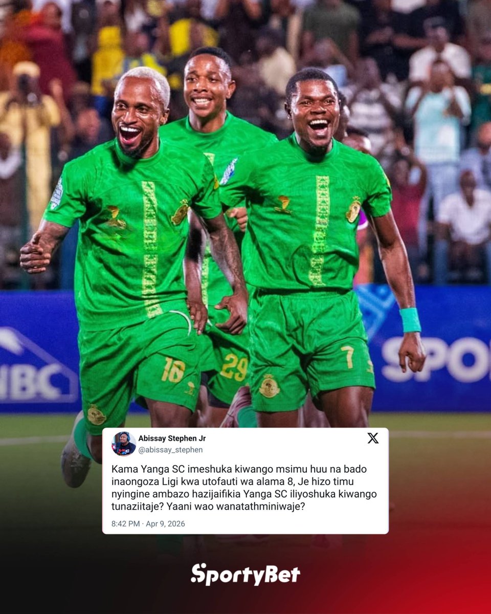sportybettz's tweet photo. Achana na kile walichofanya Yanga SC kwa Mbeya City FC leo, Kachero Abissay Stephen Jr aliuliza hili swali wiki iliyopita. ๐โฝ๐น๐ฟ
Kuna MTU ana jibu lake?๐
#YangaSC #LigiKuu #NBCPL #Tanzania #Kachero #YoungAfricansSC #MbeyaCityfc https://t.co/Fmd5EMDf9H