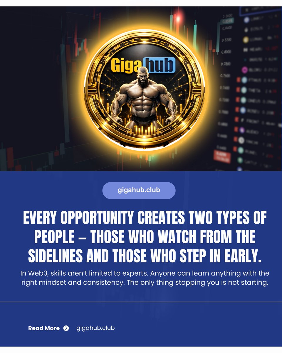 gigahubsol's tweet photo. Some will watch from the sidelines…
and some will step in early.

Same moment.
Different decisions.

GigaHub is growing —
the only question is where you stand. 🚀

🌐 https://t.co/XgFPuTapgX

📲 https://t.co/vl6SgIGcnf

#GigaHub #Web3 #CryptoMindset #BeEarly #TakeAction #Solana 🚀