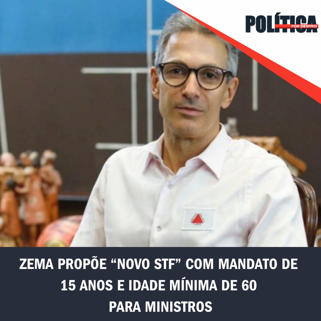dentro_politica's tweet image. Zema propõe “novo STF” com mandato de 15 anos e idade mínima de 60 para ministros politicapordentro.com.br/pt-noticias/ze… #RomeuZema #STF #Eleições2026