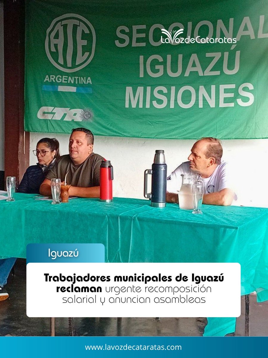 🔵Más de mil empleados se ven afectados por la falta de actualización de haberes y la demora en respuestas oficiales. Con ingresos entre 500.000 y 600.000 pesos, reclaman mejoras salariales y anticipan asambleas y posibles protestas.▶️ lavozdecataratas.com/2026/04/16/tra…