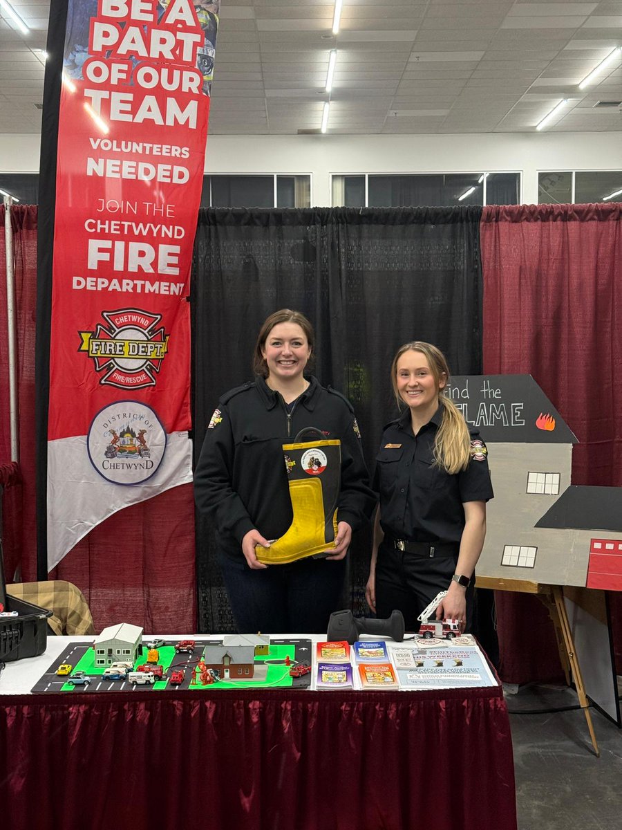 MD_Canada's tweet photo. A huge thank you to the Chetwynd Fire Department for their continued support of Muscular Dystrophy Canada.
Over a weekend in March, CFD members dedicated their time at the Chetwynd Trade Show, hosting a #FillTheBoot drive in support of the Canadian neuromuscular community and raising an incredible $509!
This effort marks another milestone in their long-standing commitment. The Chetwynd Fire Department has now raised over $130,000 to date in support of individuals and families affected by neuromuscular disorders.
Pictured in the photos are Fire Fighter Goodman, Fire Fighter McClarty, and Fire Fighter Hammond, whose efforts helped make this event a success.
Thank you to the entire CFD team and the Chetwynd community for your generosity, time, and dedication to our mission.