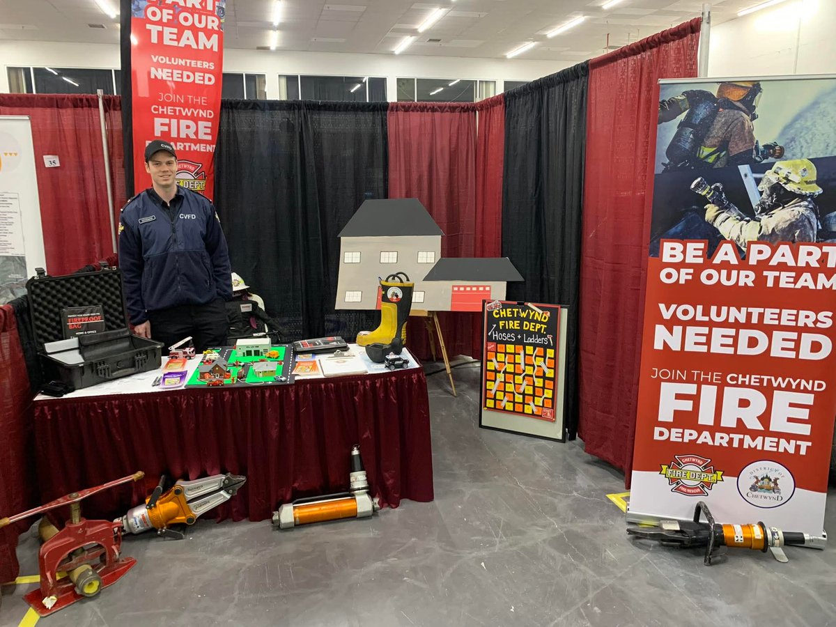 MD_Canada's tweet photo. A huge thank you to the Chetwynd Fire Department for their continued support of Muscular Dystrophy Canada.
Over a weekend in March, CFD members dedicated their time at the Chetwynd Trade Show, hosting a #FillTheBoot drive in support of the Canadian neuromuscular community and raising an incredible $509!
This effort marks another milestone in their long-standing commitment. The Chetwynd Fire Department has now raised over $130,000 to date in support of individuals and families affected by neuromuscular disorders.
Pictured in the photos are Fire Fighter Goodman, Fire Fighter McClarty, and Fire Fighter Hammond, whose efforts helped make this event a success.
Thank you to the entire CFD team and the Chetwynd community for your generosity, time, and dedication to our mission.