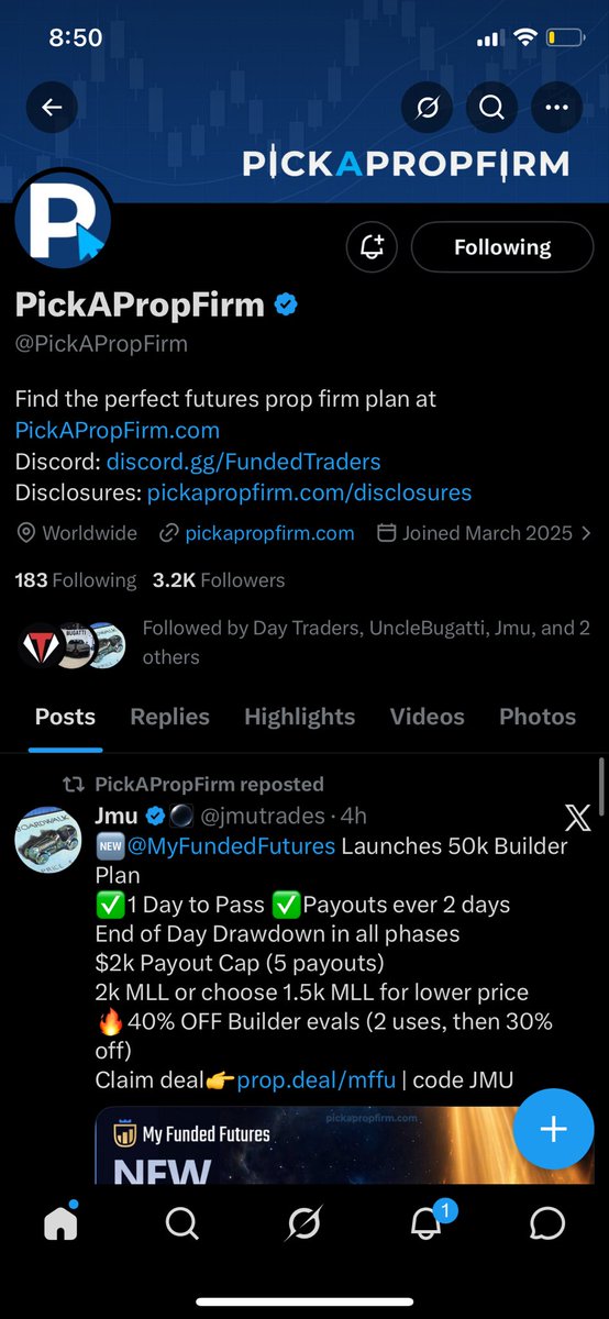 JoeDaKiller_'s tweet photo. @jmutrades @MyFundedFutures @PickAPropFirm @MyFundedTV @TRADERSX @Traderbychance1 @zakimftr 
EOD, 1 day pass, 2 days for payout (way too perfect)

Followed, Liked &amp; RT’d

May I win this one🫡 https://t.co/DQtRdnhnEy