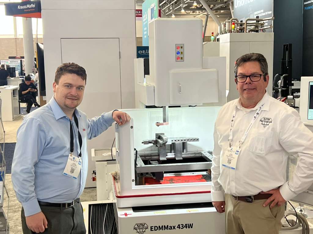 Fastechllc's tweet photo. Great to see the team from EDM Network in action at RAPID + TCT, using their EDM Max 434W to cut one of our demo parts directly on the show floor.

Stop by Booth #2135 to learn more and continue the conversation

#AdditiveManufacturing #EDM #ManufacturingInnovation #RapidTCT2026 https://t.co/FP9O63AlEj