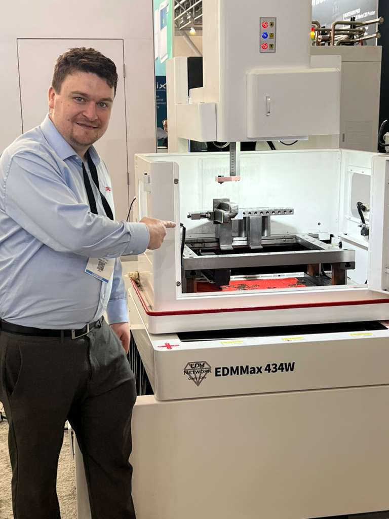 Fastechllc's tweet photo. Great to see the team from EDM Network in action at RAPID + TCT, using their EDM Max 434W to cut one of our demo parts directly on the show floor.

Stop by Booth #2135 to learn more and continue the conversation

#AdditiveManufacturing #EDM #ManufacturingInnovation #RapidTCT2026 https://t.co/FP9O63AlEj