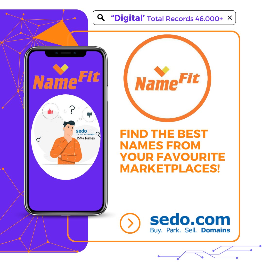 namefit1's tweet image. ➡️ NameFit.com/Digital/
Click on the link to discover the Ultimate #Digital #Domains with 46,000+ Options selected from the greatest marketplaces!
Browse through our wide selection of top-notch #domainsforsale and find the perfect name for your #website or #business!

#crypto