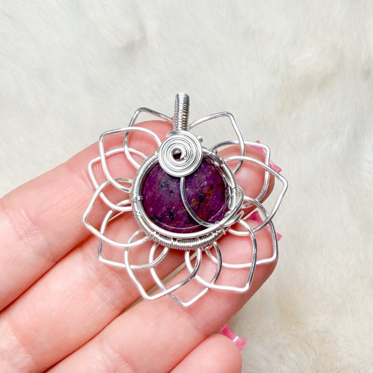 Rainbow moonstone &amp; ruby sunflower pendants will be on my shop tonight at 8pm eastern time 🌻 

be ready &amp; set an alarm so you can grab the one you want!