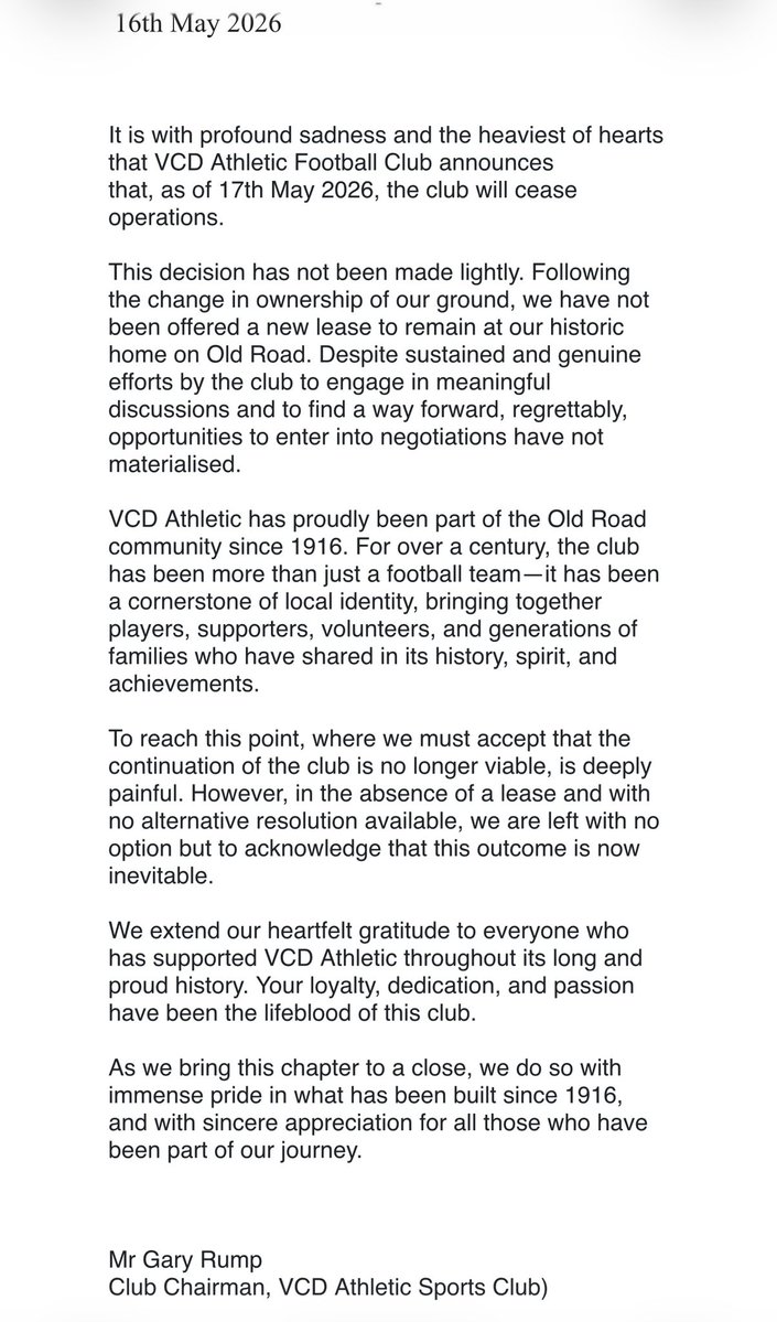 VCD Athletic Football Club tweet media