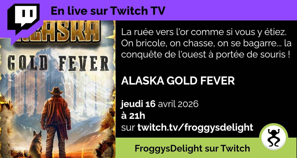 Froggydelight's tweet image. Découverte de ALASKA GOLD FEVER #alaskagoldfever

ICI ===&amp;gt;  tv.froggydelight.com
#keymailer
@Baked_Games 
@TwitchHelpFr
@PetitsStreams
@RTStreamee
@promo_streams
@TwitchtvReTweet