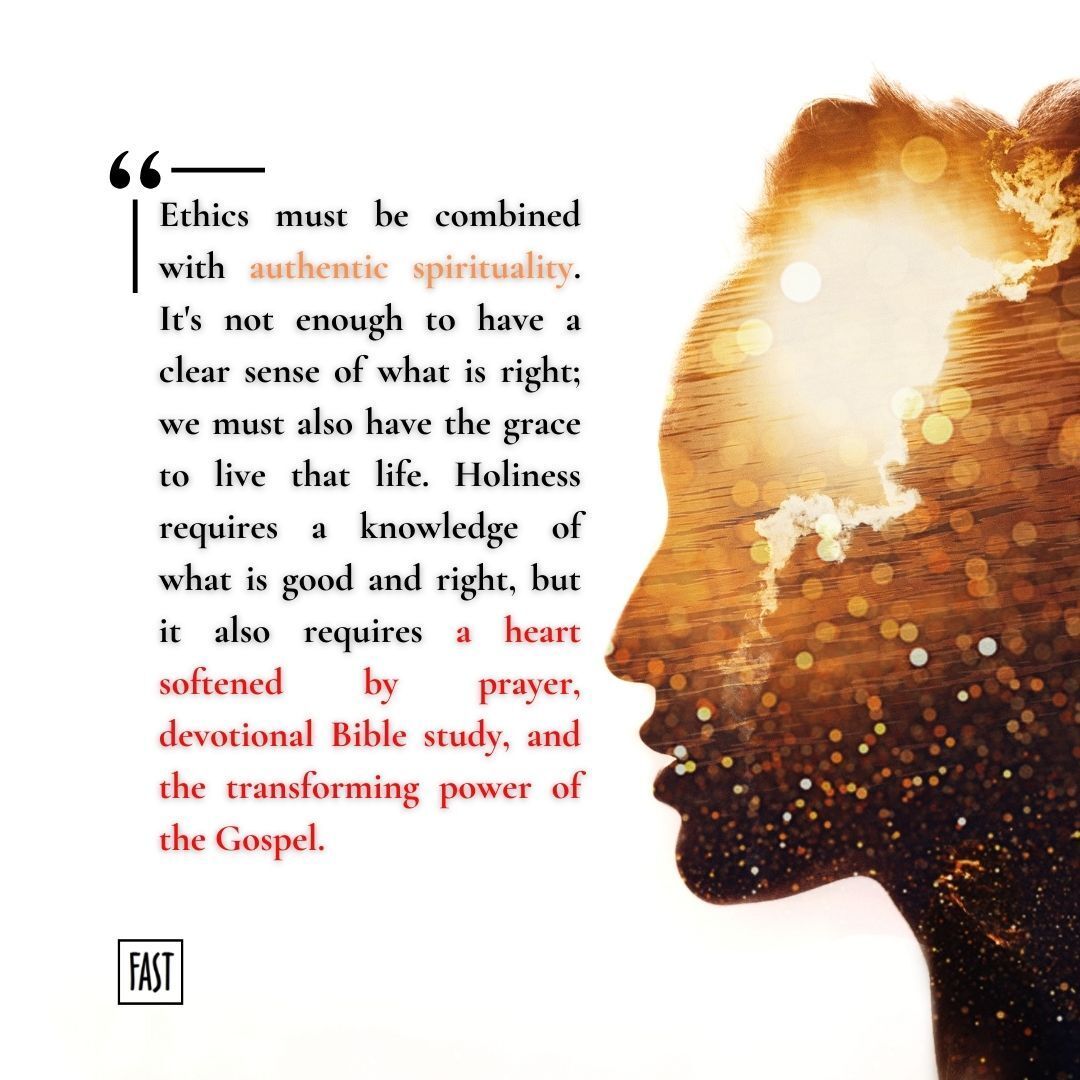 Ethics is the skeleton that supports our physical body, whereas spirituality is the breath in our lungs that gives life to our body. 

Clearly, we need both!

If you want to learn why we need both as we journey through our faith, then join this FREE class for more:
