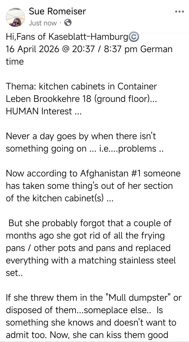 suewritesnow's tweet image. Hi,Fans... The mysterious... Pots and pans situation... And the shadow knows... A full #investigation is needed into this situation... In #Container Leben..ground floor...