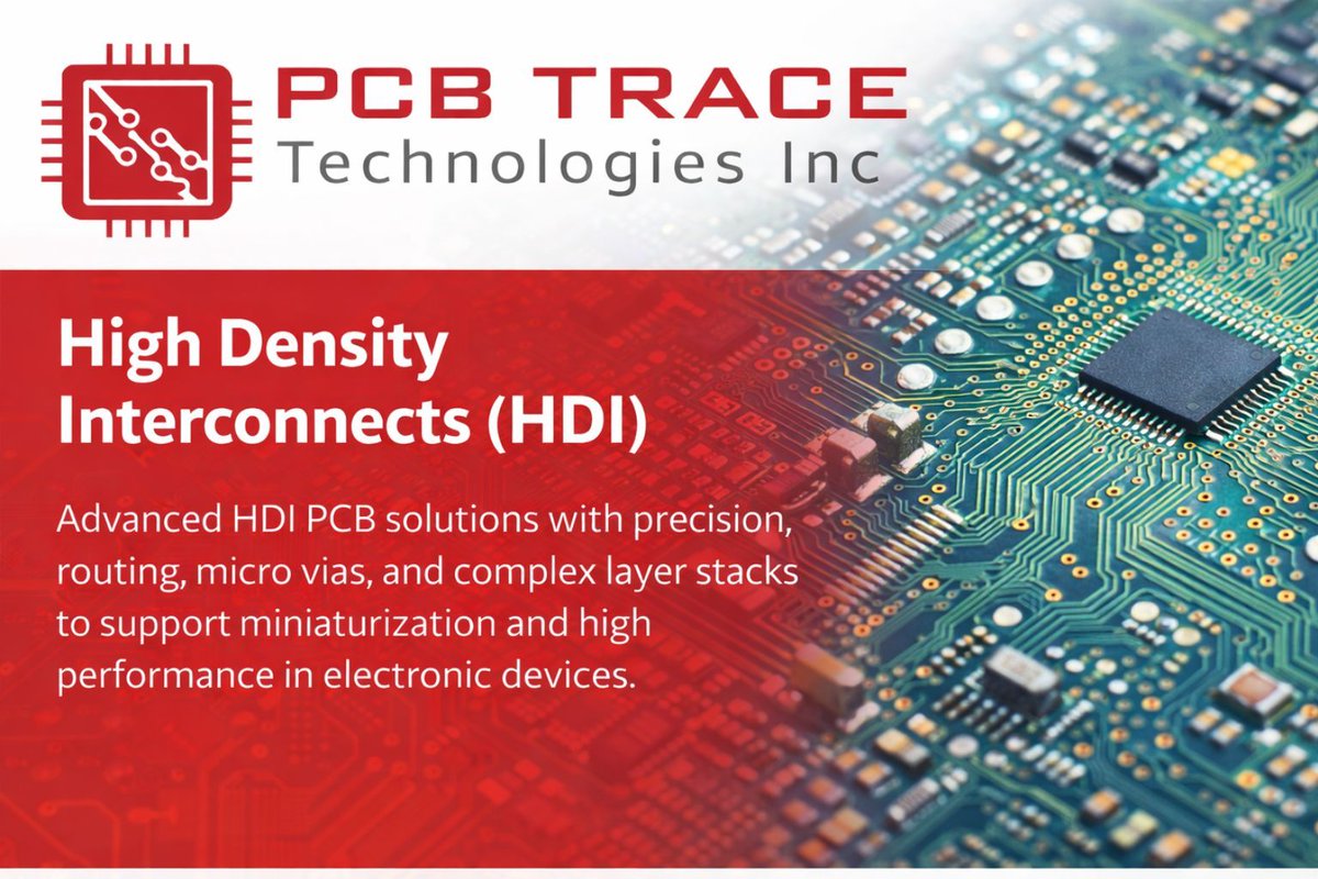 Smaller boards, bigger performance! HDI PCBs built for speed, precision, and complex designs. Take your electronics to the next level. For more information, visit the website: pcbtrace.com/hdi-high-densi… 

#HDIPCB #PCBDesign #Electronics #CircuitBoard #TechManufacturing #PCBSolutions