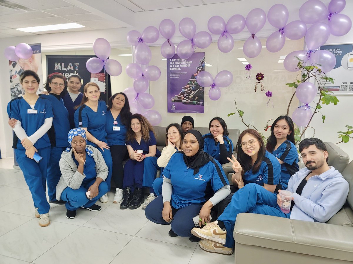 Anderson_Cllge's tweet photo. Our Medical Laboratory Assistant Technician students at the North York campus are celebrating #MedLabWeek! 🧪✨ Full spirit, big smiles, and lab vibes all around. 💙 https://t.co/hRGinl6DOU