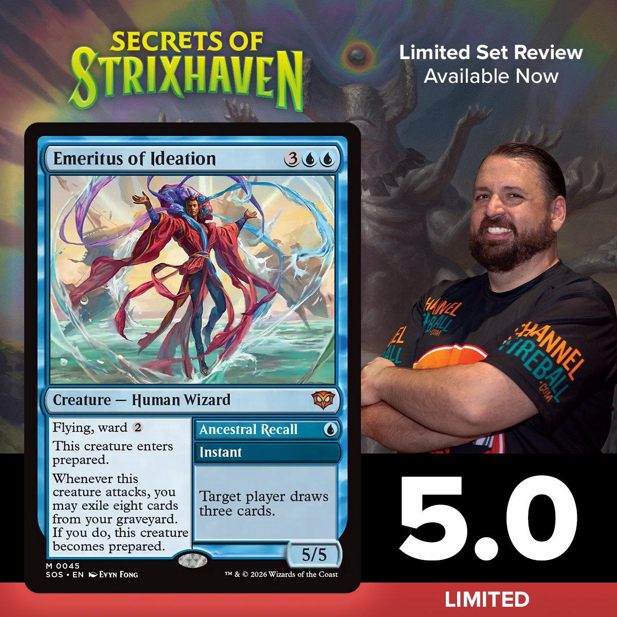 ChannelFireball's tweet image. "A massive flier with ward 2 and it gets to cast Ancestral Recall, maybe multiple times? I don't know what I need to sign away to open this one, but I'm in."

Sounds like LSV is sold, are you? Make sure yo check out the full set review on TCGplayer!
#MTGStrixhaven #MTGLimited