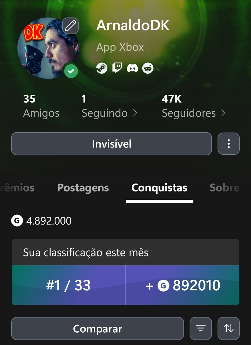 ArnaldoDK's tweet image. Falta 108.000G para bater 1 Milhão em (menos) de 1 Mês, acho que sábado finalizo essa maratona!!! #xbox #xboxgamepass #xboxseriesx #xboxseries #trueachievements
