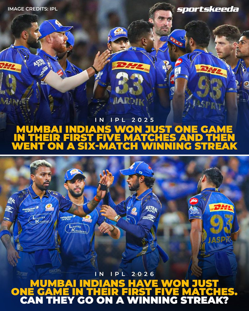 Sportskeeda's tweet image. Will history repeat itself again this season? 🤔🔵 

#MI #HardikPandya #Sportskeeda