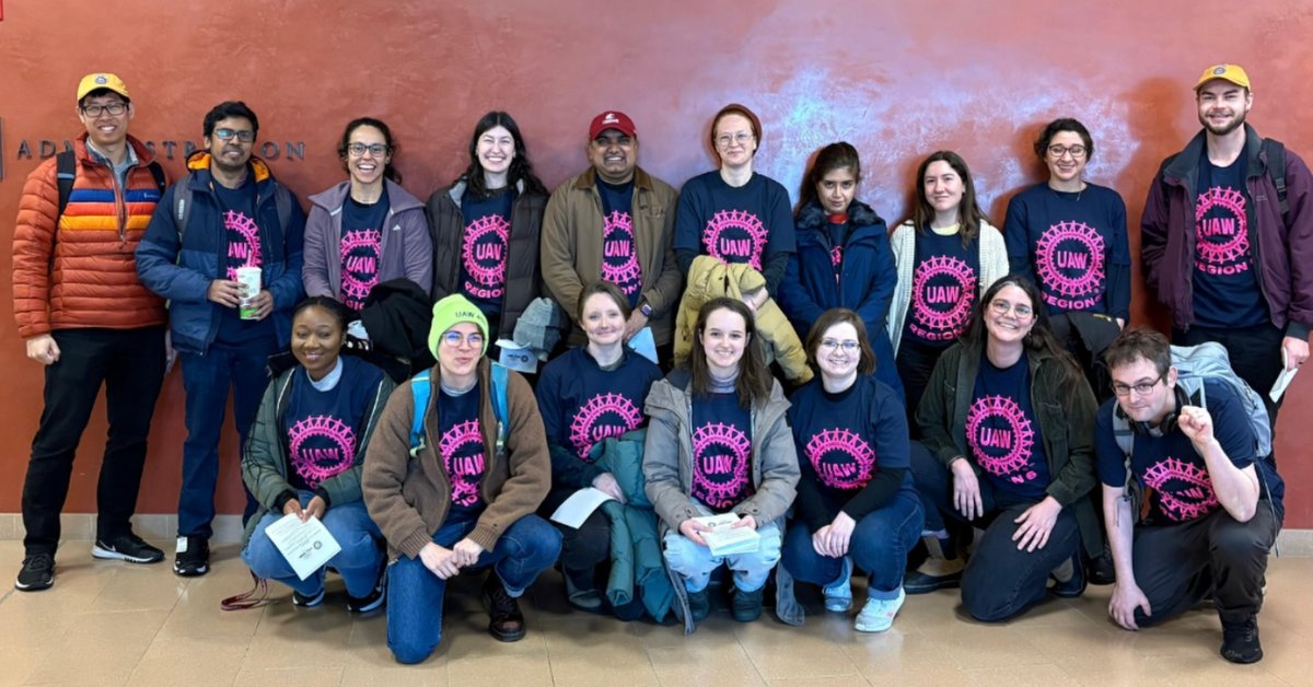 TheStandWA's tweet photo. WSU postdoctoral scholars with @uawregion6 ratified their 1st union contract w/ 99% support, winning significant pay increases, stronger workplace protections, &amp; expanded rights for international scholars as postdoc organizing continues to grow nationwide
https://t.co/9E4NeYNQN3 https://t.co/7EtBhRhAh0