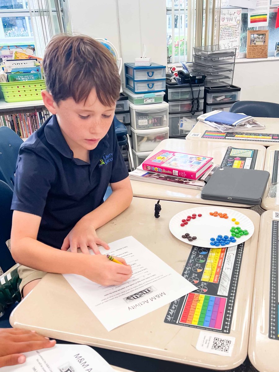 UnityDelray's tweet image. 🍫📊 4th graders put M&amp;amp;Ms to the test in math class, exploring ratios by sorting colors and comparing results. A hands-on (and tasty) way to learn. 💛🐎
#UnitySchoolFL #MathInAction #HandsOnLearning #CommUNITY