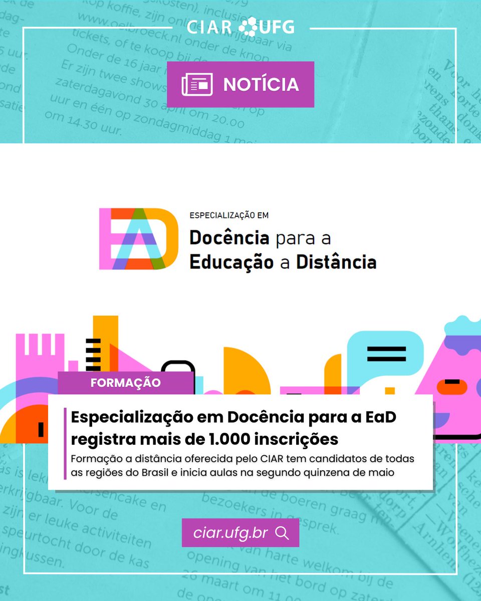ciarufg's tweet photo. 📈 O curso de especialização em Docência para a EaD, oferecido pelo CIAR, registrou mais de 1.000 inscrições. A procura reflete um alcance nacional, com candidatos de todas as regiões do país. 

🔗 Saiba mais em https://t.co/EtrpJLVd8N https://t.co/mA1J42AZnk