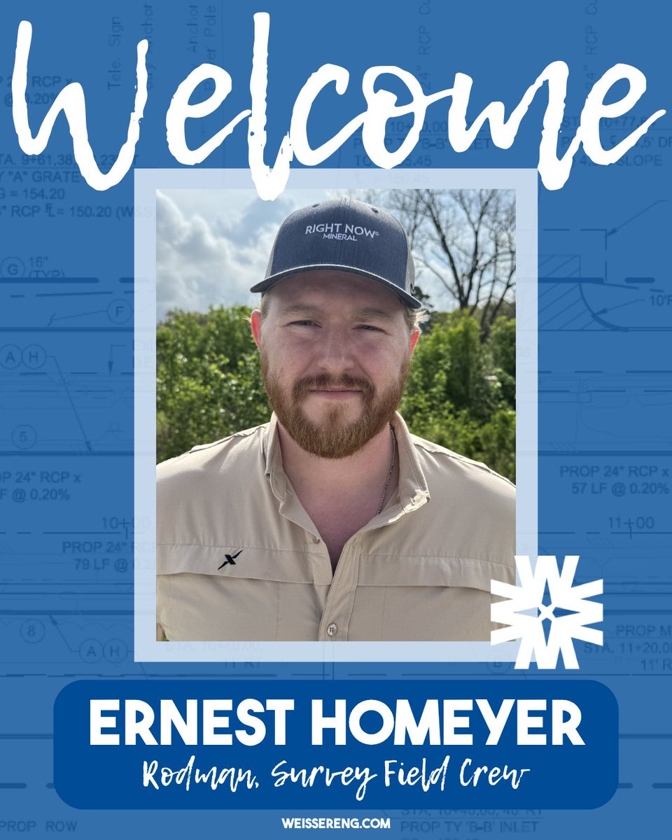 WeisserEngineer's tweet photo. Please join us in welcoming Ernest “Ernie” Homeyer to the WES Team as a Survey Field Crew Rodman.

We are excited to have him on the Team and look forward to seeing his growth and contributions to the Land Surveying industry.

#NewHire #LandSurveying #SurveyingTexas #Surveying https://t.co/0xFUylsBV3