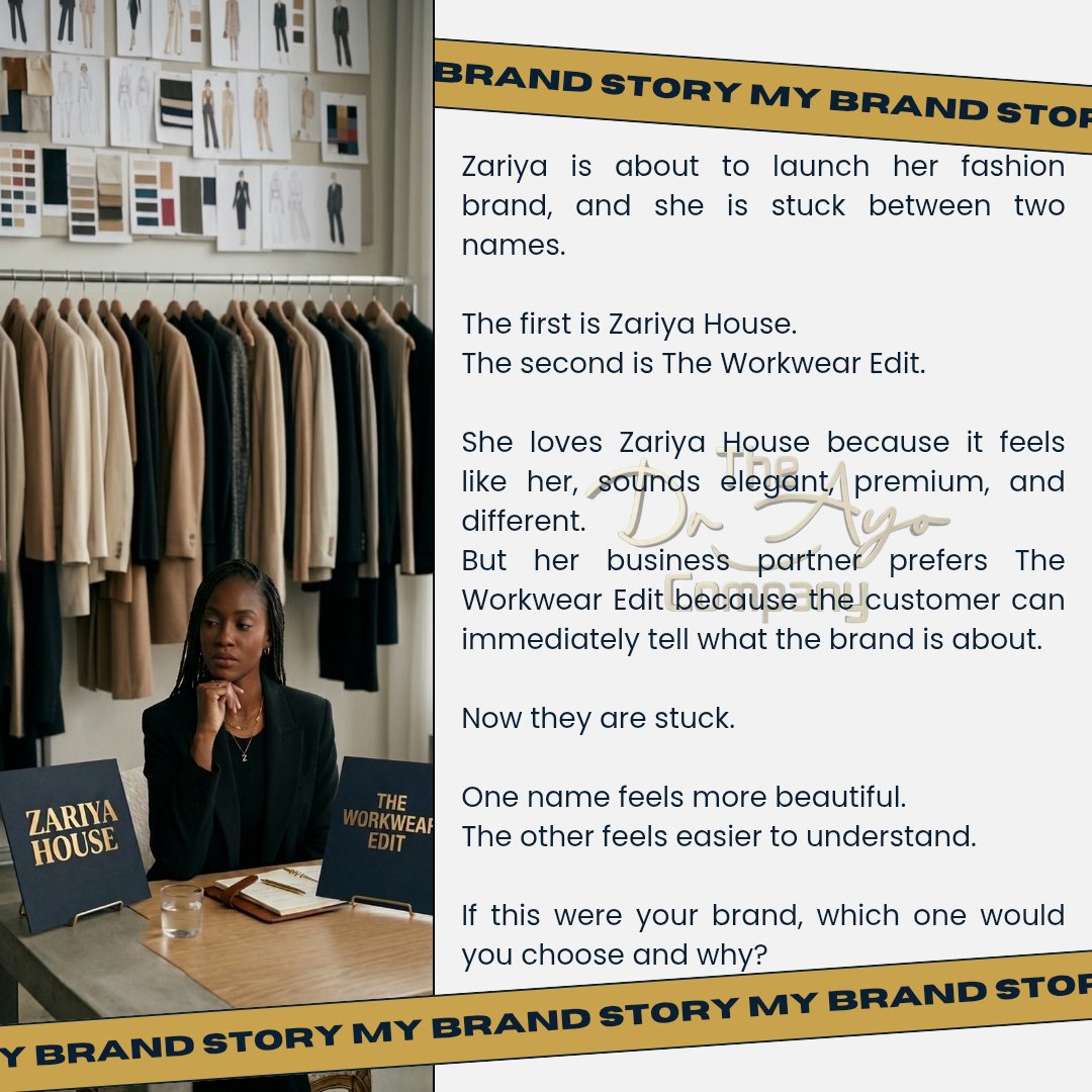 consulttdac's tweet image. What Would You Do If You Were Me?

You’re about to launch your brand…
and you have to choose between these two names.
Which one are you picking, and why?

#businessowner #businessmindset #brandidentity