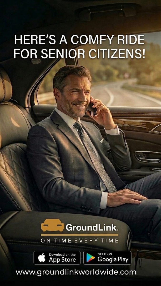 groundlinkint's tweet image. Here’s a Comfy ride for Senior Citizens Book with Groundlink Worldwide on the Go or Pre schedule for all your transportation needs #airporttransfer #groundtransportation #bookaride #privatedriver #airporttaxi #airportlimo #groundcontrol #leisuretravel #BlackCarService #Corporate