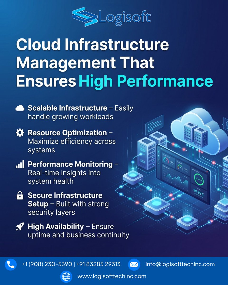 logisofttechinc's tweet image. Ensure high-performance cloud infrastructure—scale effortlessly, optimize resources, monitor performance in real time, secure systems robustly, and maintain reliable uptime for business continuity.

🌐 𝐕𝐢𝐬𝐢𝐭 𝐮𝐬:  logisofttechinc.com

#cloudmanagement #clouddata