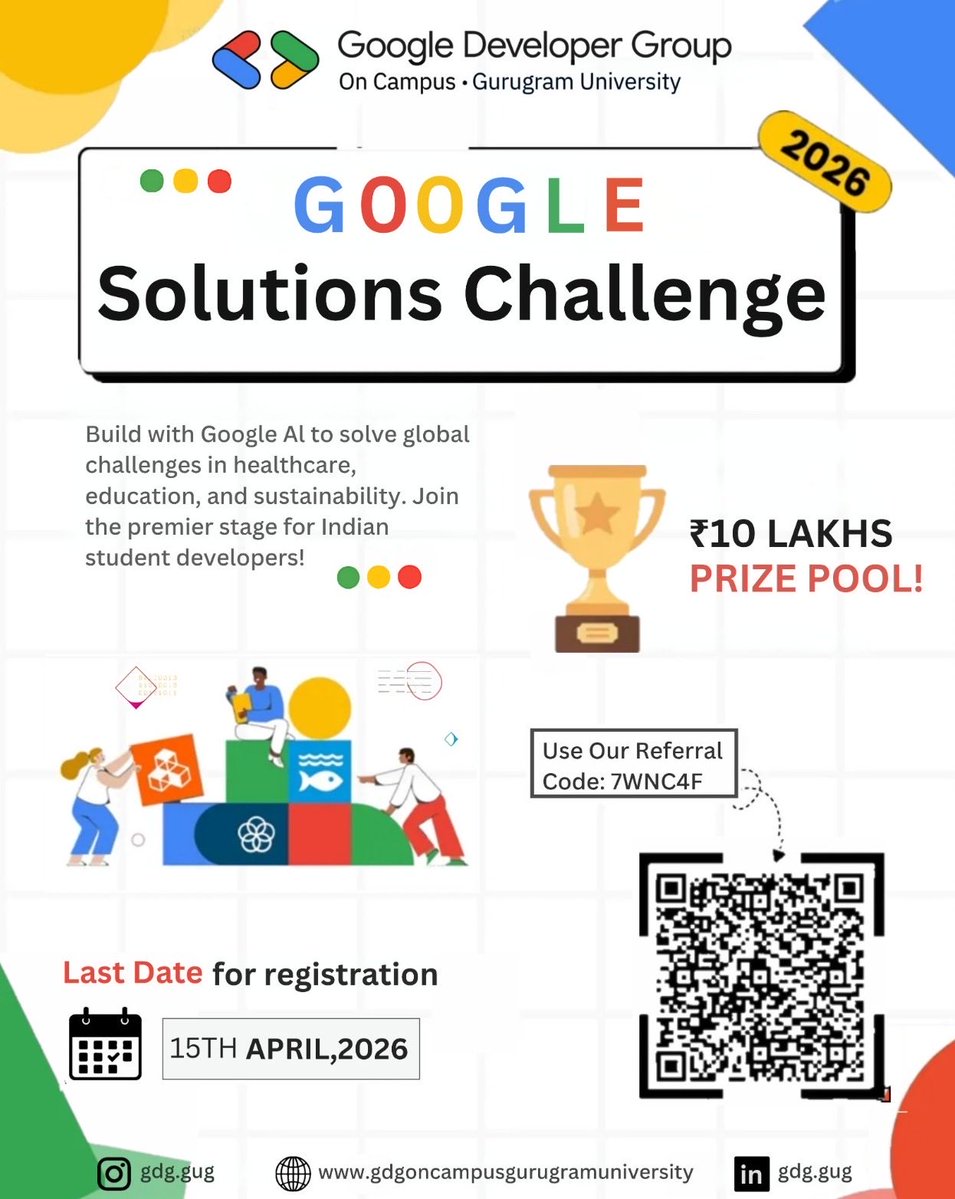 gdg_ongug's tweet image. 🚀 Google Solutions Challenge 2026 is here!

Got an idea that can make a difference? 💡
Now’s your chance to build impactful solutions using Google AI and technology.

#GDG #SolutionsChallenge2026 #BuildWithAI #Innovation #StudentDevelopers #AI #TechCommunity