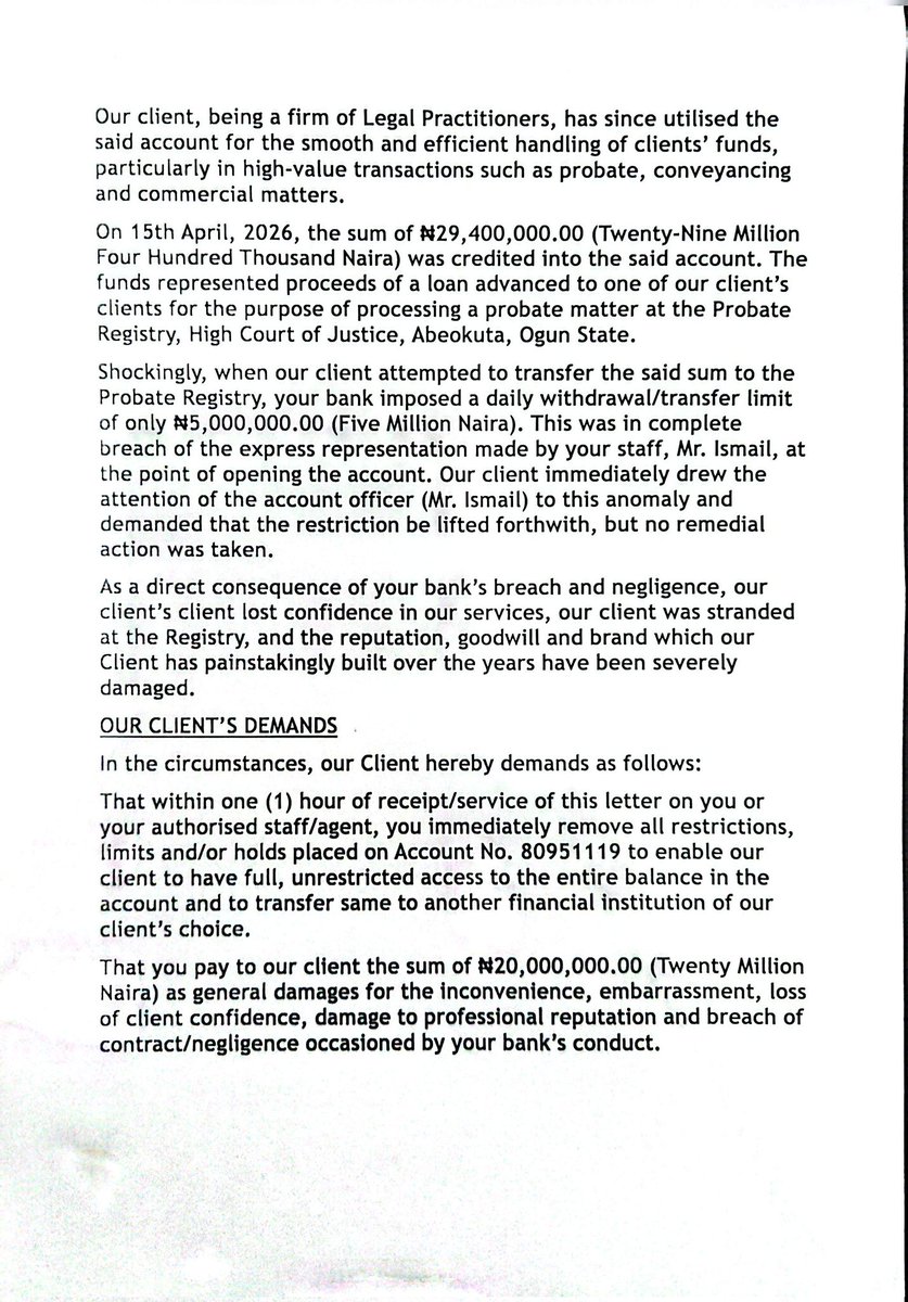 brightade11's tweet photo. @moniepointng please find attached the pre-action notice/demand letter. https://t.co/EZMJhFCh6E
