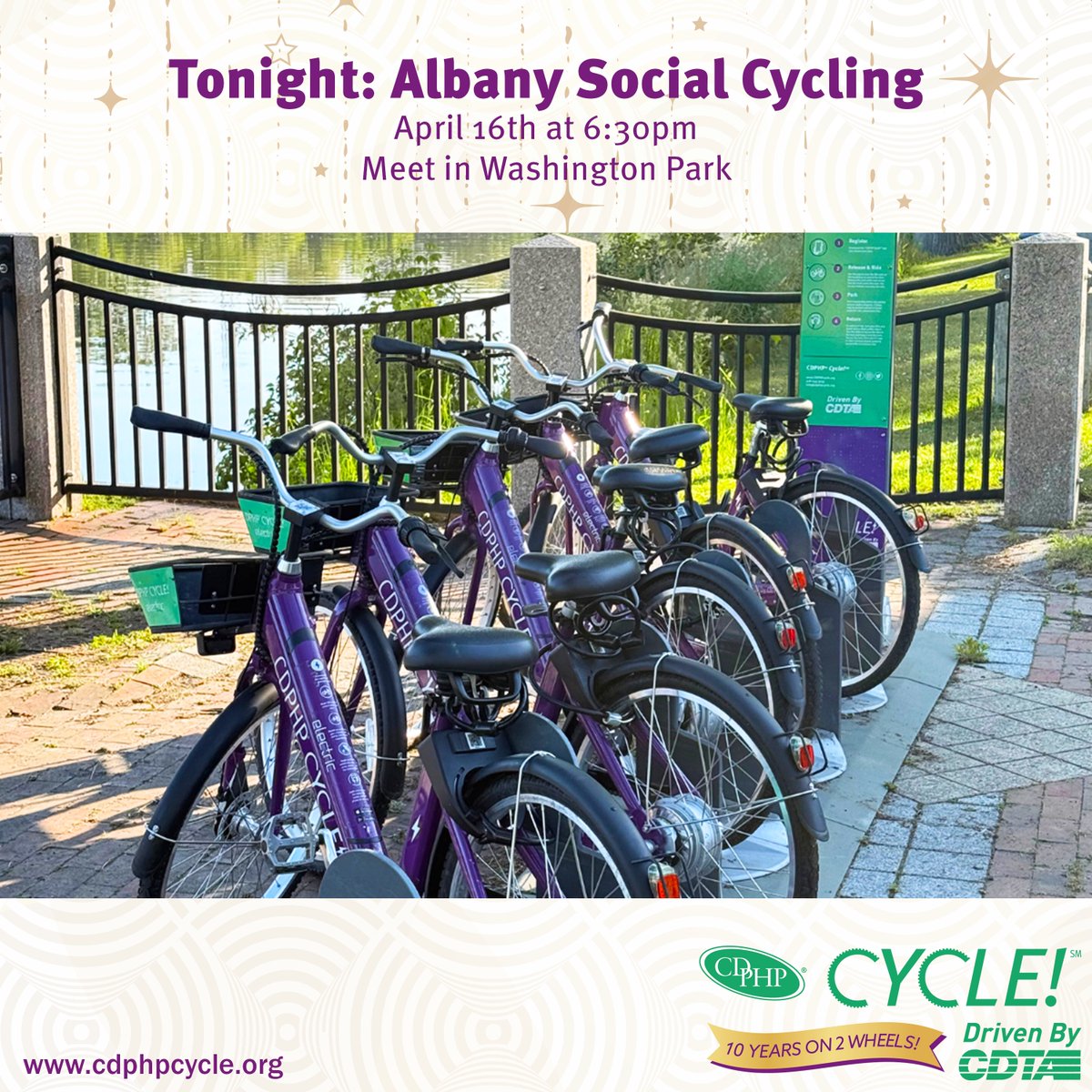 CDPHPCycle's tweet photo. Tonight starts the first Albany Social Cycle ride of the season! 👏

New to social cycling? No worries! To register, enter the weekend code in the "Coupons &amp; Credits" section of the app. This week's code is ASC41626. Stay tuned- each week we release new codes! See you there! https://t.co/vvzlxBHr74
