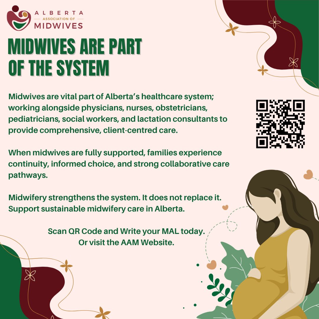 albertamidwives's tweet image. Midwifery care supports families; and strengthens the system.

👉 Write your MLA today!

#MidwiferyCare #StrongerSystems #HealthcareCollaboration #MaternalSupport #ABMidwives