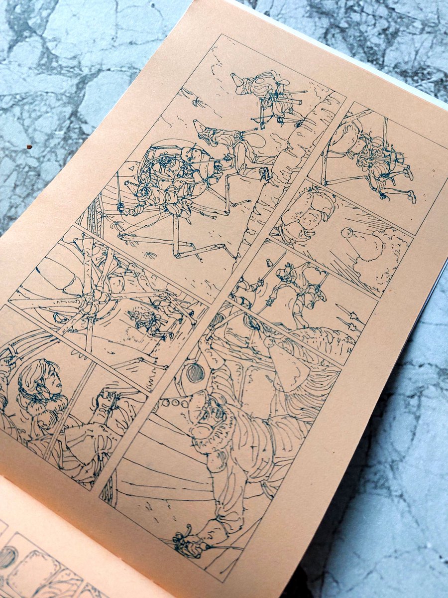 DECADENCECOMICS's tweet photo. Odnal's Pral - An Audience with Oepedius Flax

Two clowns make a daring escape⚔️🦗🪱
38 page A5 landscape format comic, riso printed in teal on salmon paper

Shipping now from the Dec megastore alongside  new zine Riviera by  Stathis and the Gardens of Glass collection reprint https://t.co/NK8VpNsuov