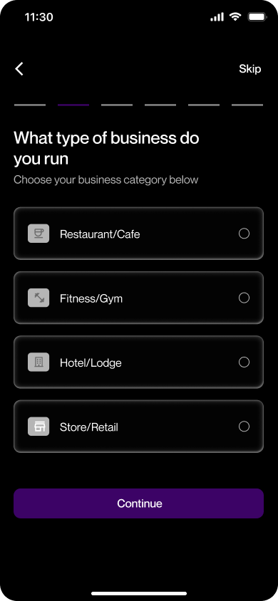 OmobolawaV9903's tweet image. Two screens, zero friction, this is how business onboarding should feel. #ux #productdesign